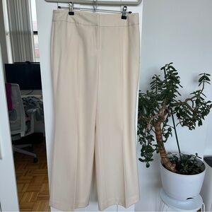 Kate Hill Cream Wide Leg Pants High Waisted